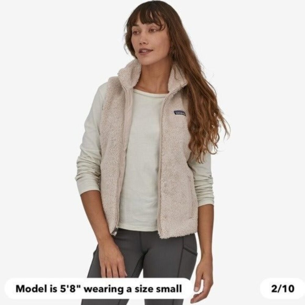Patagonia Los Gatos Fuzzy Fleece Full Zip Vest in Shroom Taupe